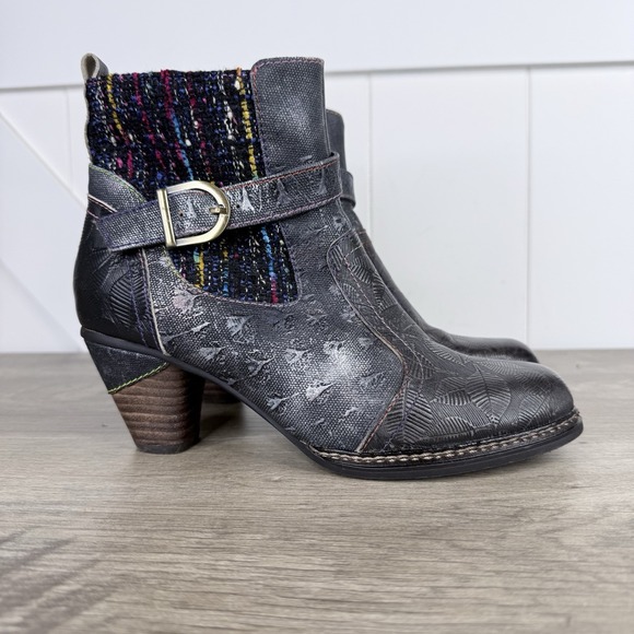 Spring Step L'ARTISTE Nancies Zip Leather Ankle Booties Boots Sz-37 - US 6.5-7 - Picture 2 of 11